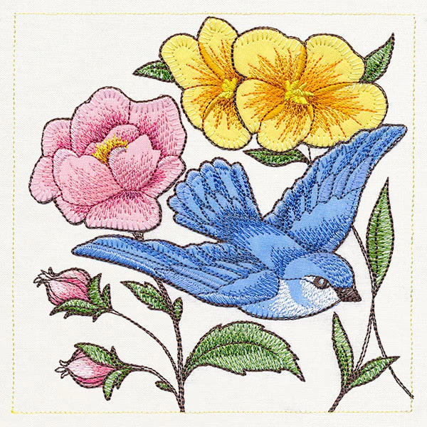 Birdwatching & Dreaming Panel - Top Left (Heirloom Applique) - Image 5