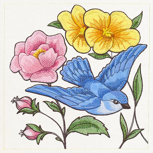 Birdwatching & Dreaming Panel - Top Left (Heirloom Applique) - Image 9