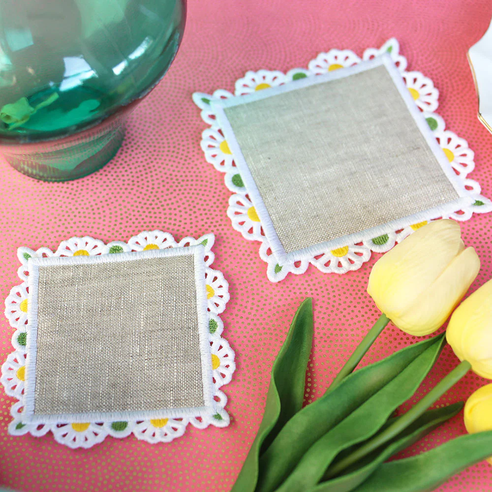 Blank Daisies Scalloped Edge Coaster (In-the-Hoop) - Image 3