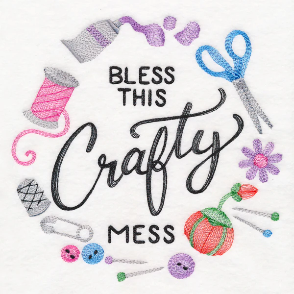 Bless This Crafty Mess Wreath
