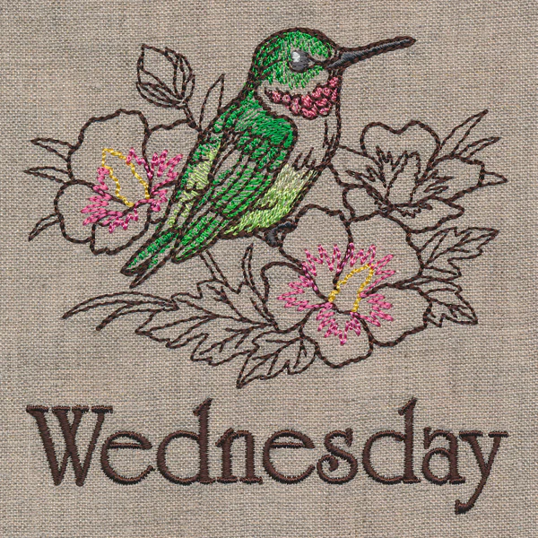 Blessed Wednesday - Hummingbird and Rose of Sharon - Image 2