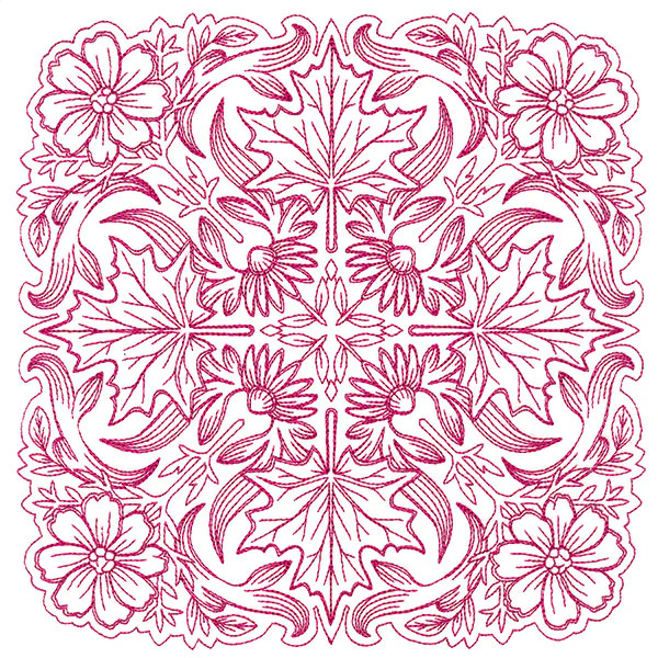 Blissful Aster & Maple Kaleidoscope Square - Image 5