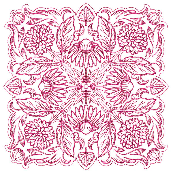 Blissful Coneflower Kaleidoscope Square