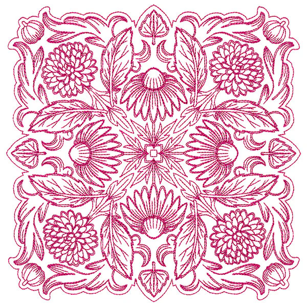 Blissful Coneflower Kaleidoscope Square - Image 2