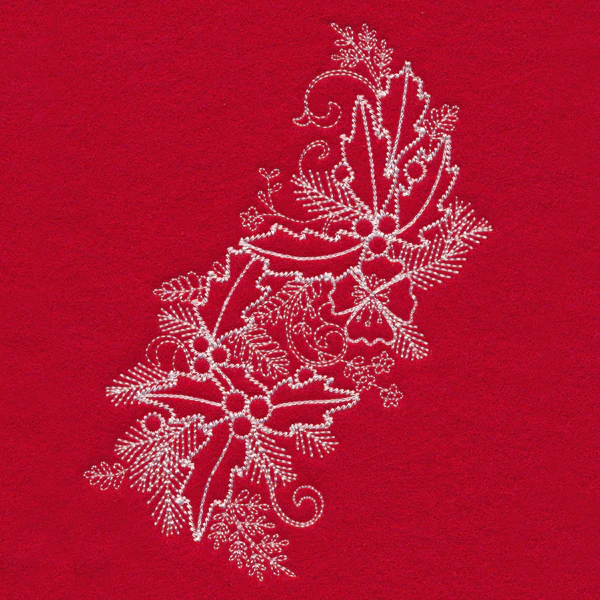 Blissful Holly and Berries Spray (Whitework) - Image 4