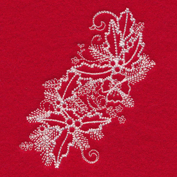 Blissful Holly and Berries Spray (Whitework) - Image 5