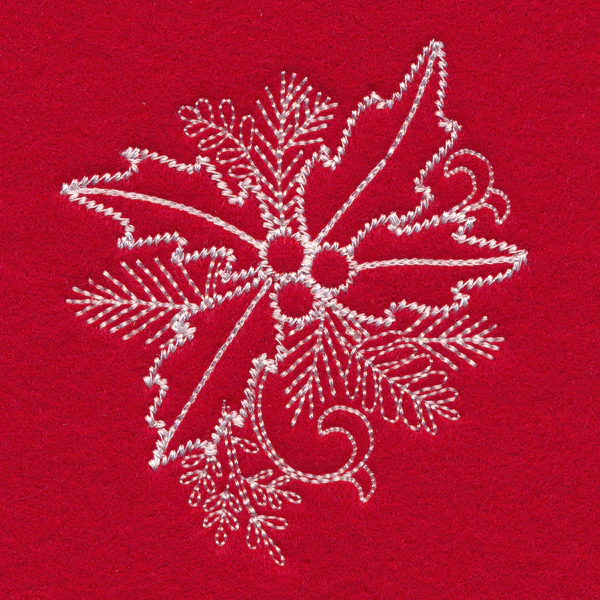 Blissful Holly and Berries (Whitework) - Image 2