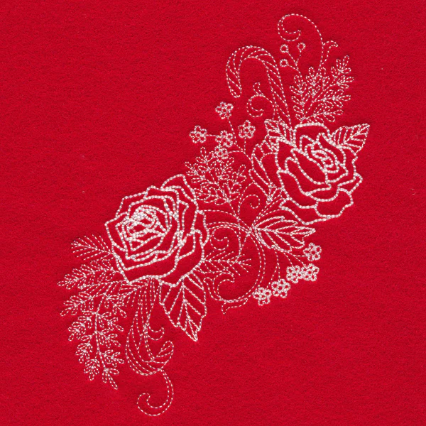 Blissful Rose Spray (Whitework) - Image 4