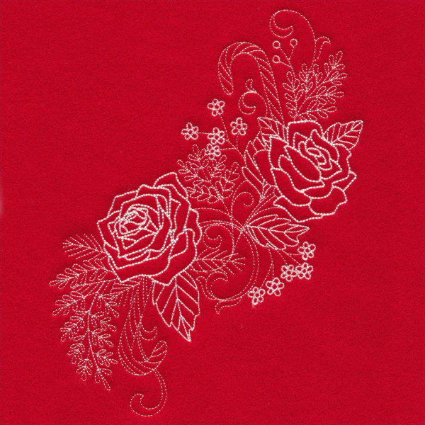 Blissful Rose Spray (Whitework) - Image 6