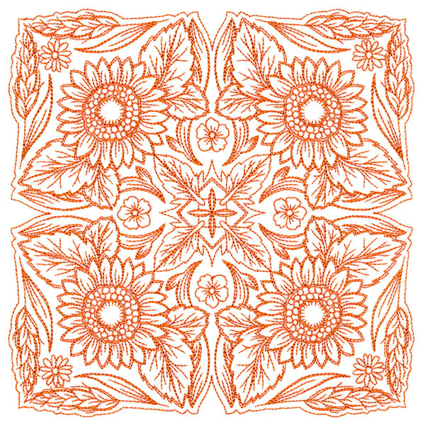 Blissful Sunflower Kaleidoscope Square - Image 2