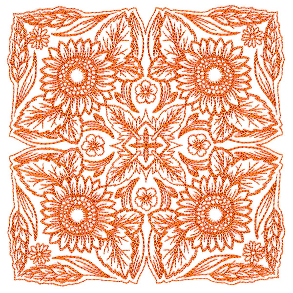 Blissful Sunflower Kaleidoscope Square - Image 4