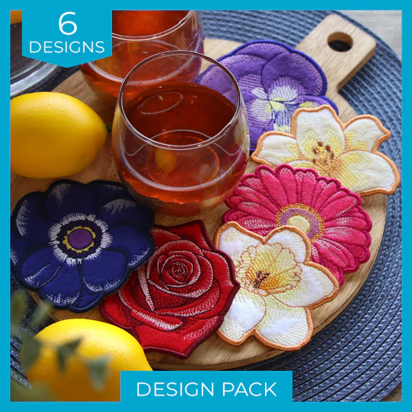 Bloom Coasters (In-the-Hoop) Design Pack