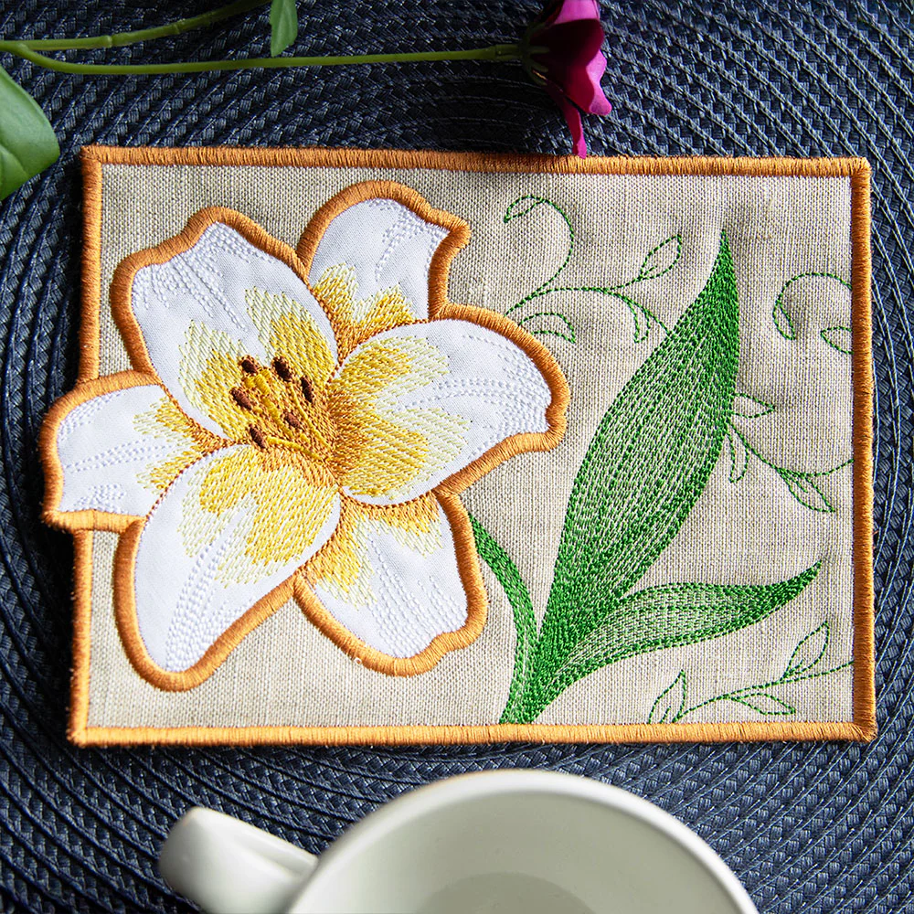 Bloom Mug Rug - Lily (In-the-Hoop) - Image 4