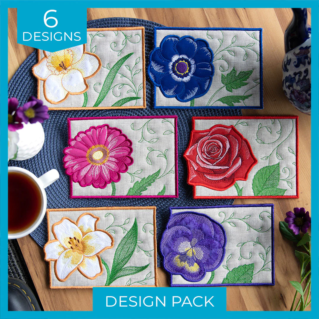 Bloom Mug Rugs (In-the-Hoop) Design Pack - Image 7