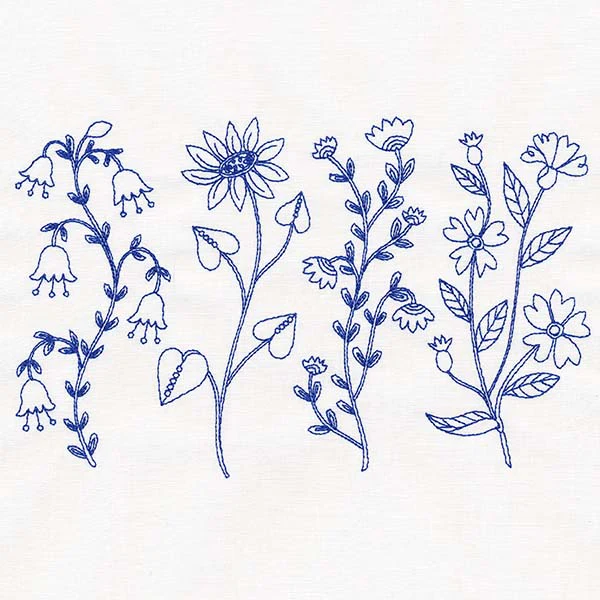 Blooming Folk Art Botanical Border (Vintage) - Image 2