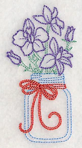 Blooming Larkspurs in Mason Jar (Vintage) - Image 4