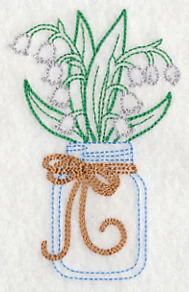 Blooming Lily of the Valley in Mason Jar (Vintage) - Image 4