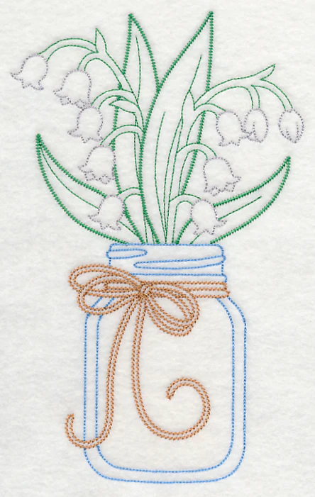 Blooming Lily of the Valley in Mason Jar (Vintage) - Image 5