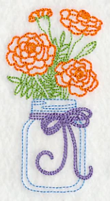 Blooming Marigolds in Mason Jar (Vintage) - Image 4