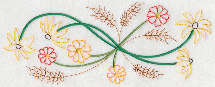 Blooming November Border (Vintage)