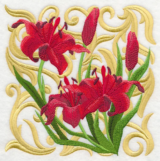 Blooming Scarlet Lily Square - Image 2