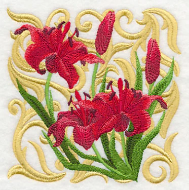 Blooming Scarlet Lily Square - Image 4