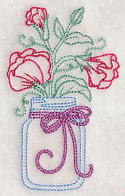 Blooming Sweet Peas in Mason Jar (Vintage) - Image 4