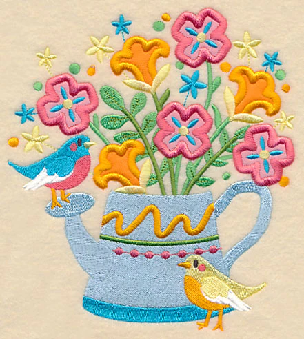 Blooming Watering Can (Multi-Piece Applique) - Image 2
