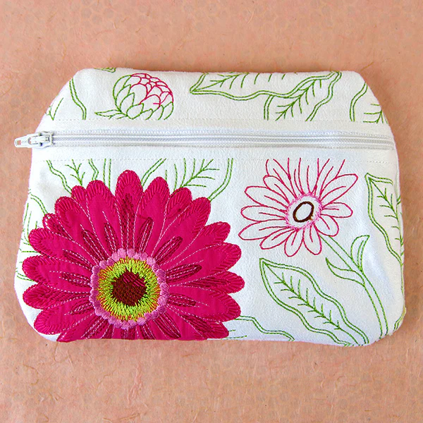 Blossoming Applique Zipper Pouch (In-the-Hoop) - Image 3