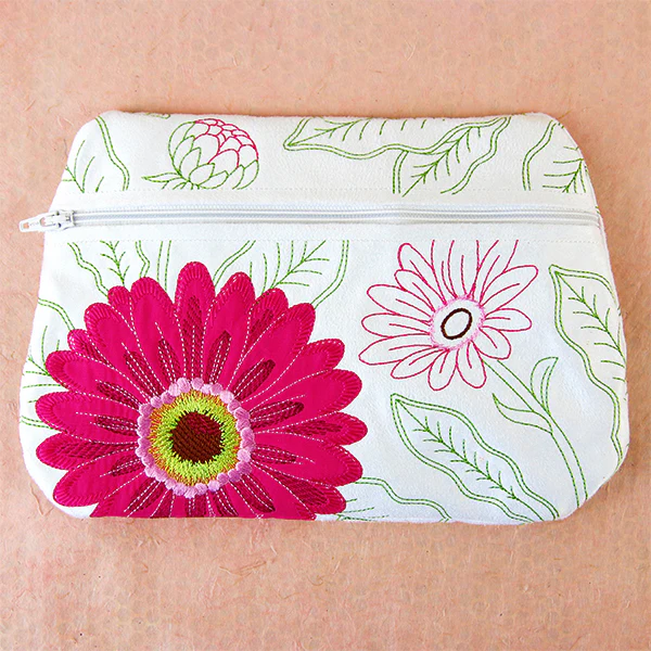 Blossoming Applique Zipper Pouch (In-the-Hoop) - Image 7