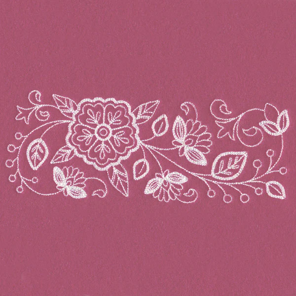 Blossoming Botanical Border (Whitework) - Image 3