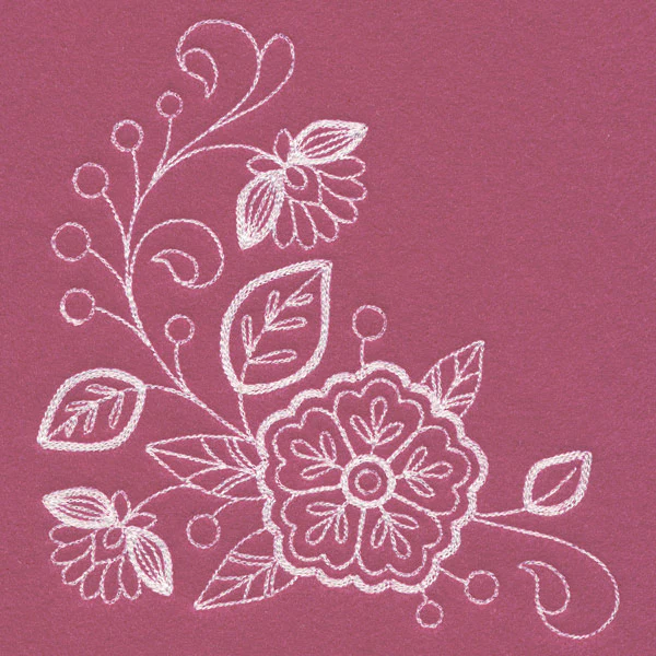 Blossoming Botanical Corner (Whitework) - Image 2