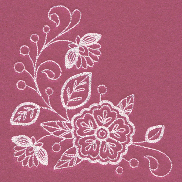 Blossoming Botanical Corner (Whitework) - Image 3