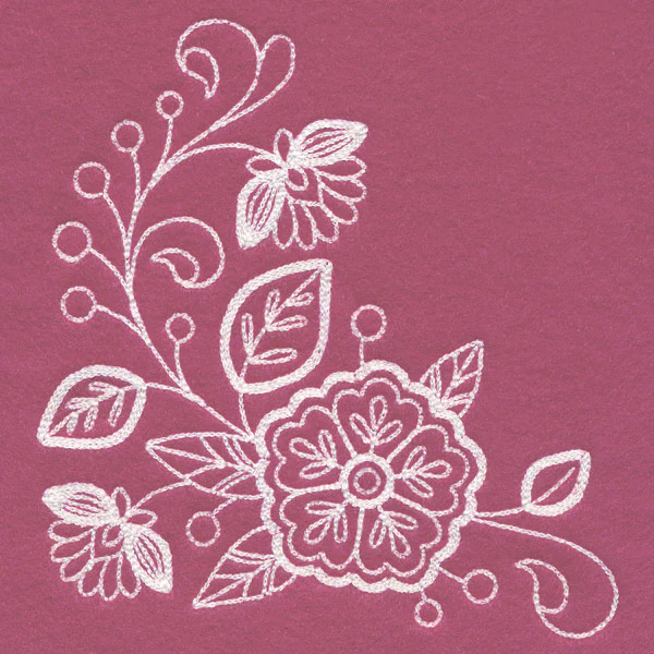 Blossoming Botanical Corner (Whitework) - Image 4