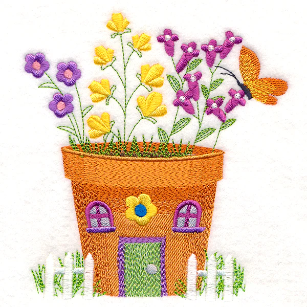 Blossoming Flower Pot Gnome House - Image 3