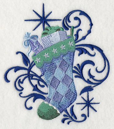 Blue Christmas Stocking and Echo - Image 2