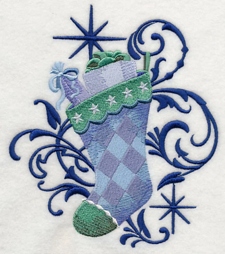 Blue Christmas Stocking and Echo - Image 4