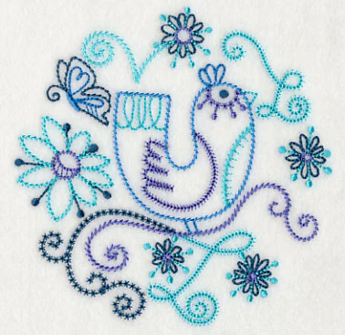 Blue Harmony Bird 3 (Vintage) - Image 4