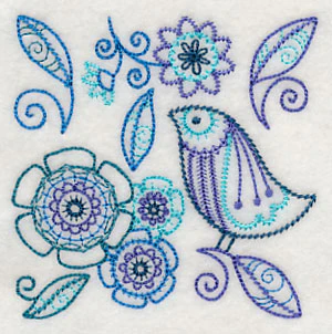 Blue Harmony Bird 5 (Vintage) - Image 5