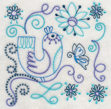 Blue Harmony Bird 6 (Vintage) - Image 3