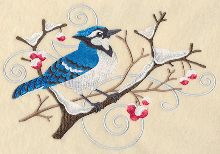 Blue Jay and Winter Branch Spray - Image 5