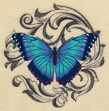 Blue Morpho with Baroque Background - Image 3