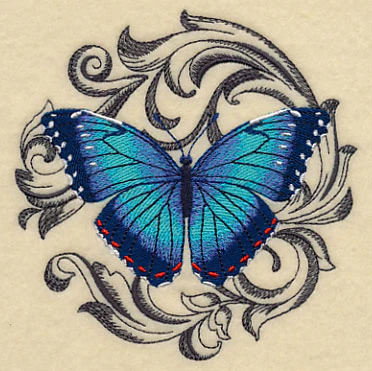 Blue Morpho with Baroque Background - Image 4