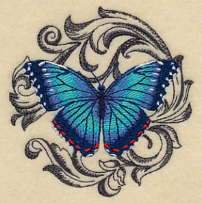Blue Morpho with Baroque Background - Image 5