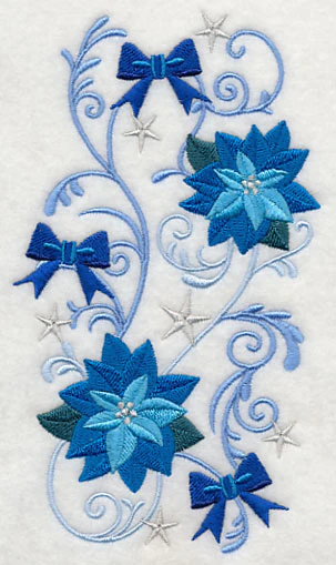 Blue Poinsettias and Bows - Image 4