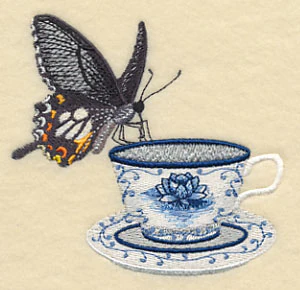 Blue Willow Tea - Cup and Butterfly 3 - Image 3