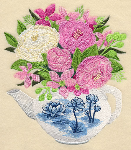 Blue Willow Tea - Pot with Flowers - Image 2