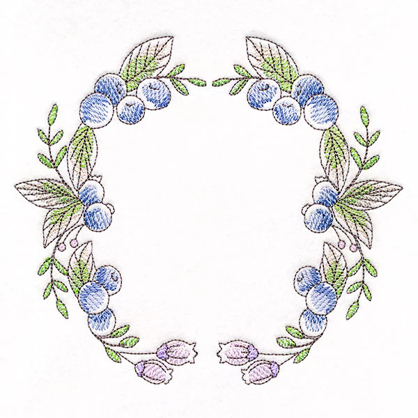 Blueberries and Flowers Wreath - Image 2