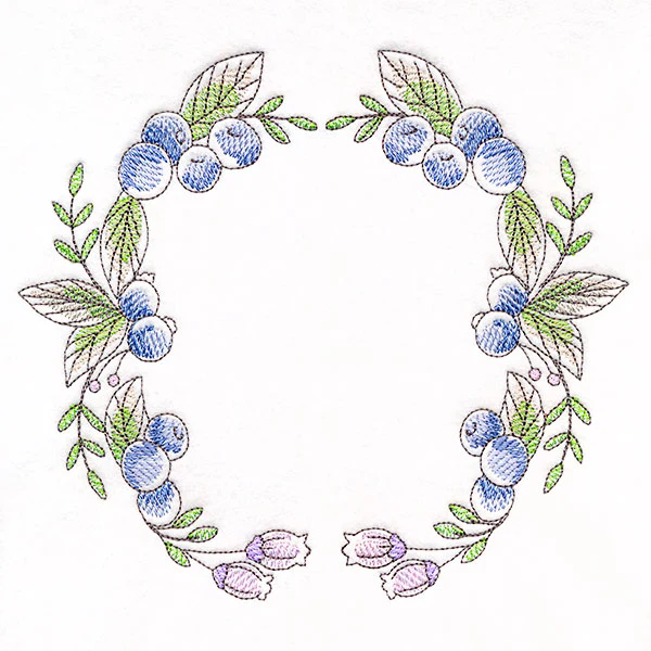 Blueberries and Flowers Wreath - Image 5