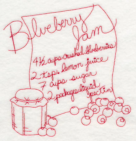 Blueberry Jam (Redwork) - Image 3
